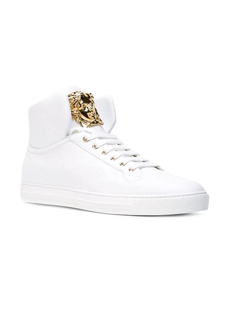 versace white high top sneakers|high top Versace sneakers men.